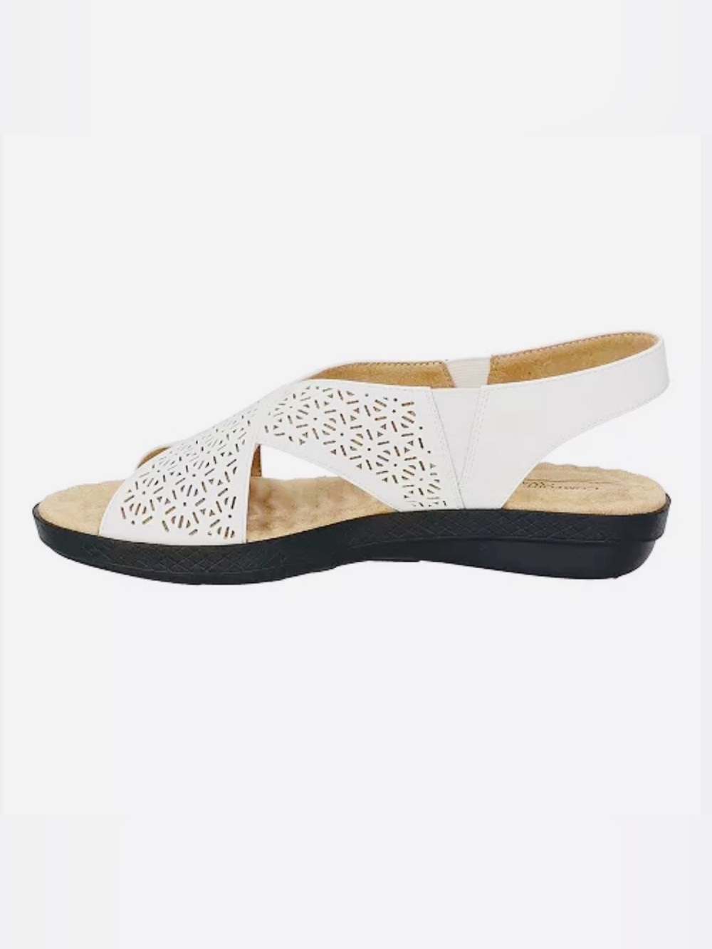 Easy Street Comfort Wave White Laser-Cut Slingback Sandals | Sz. 6 (NWB) - Picture 11 of 13